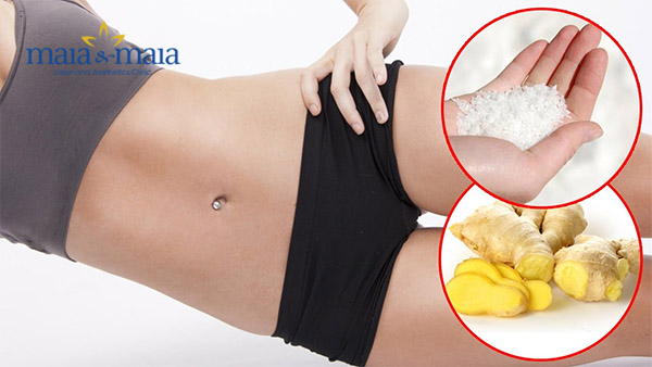 Cách giảm mỡ bụng bằng gừng và muối Cách giảm mỡ bụng bằng gừng và muối